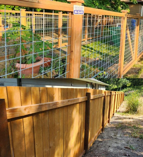 a recently installed wooden fences